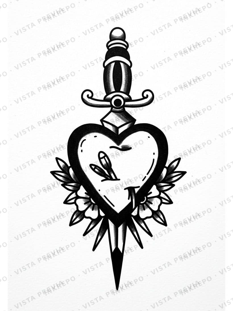 Corazón y Daga Moderno