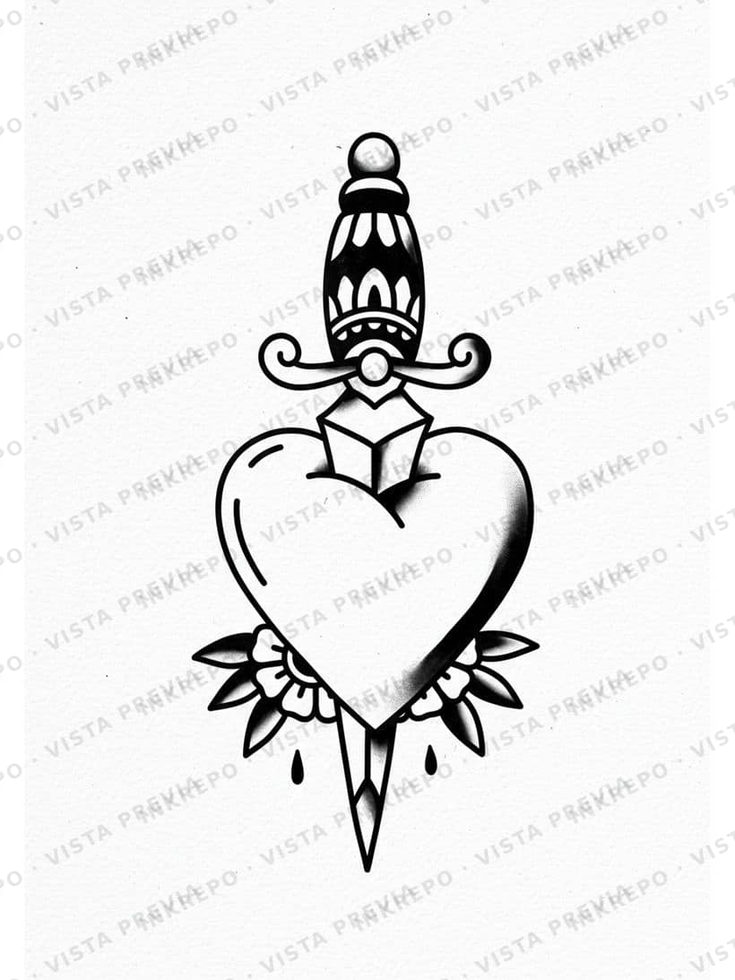 Corazón y Daga Moderno
