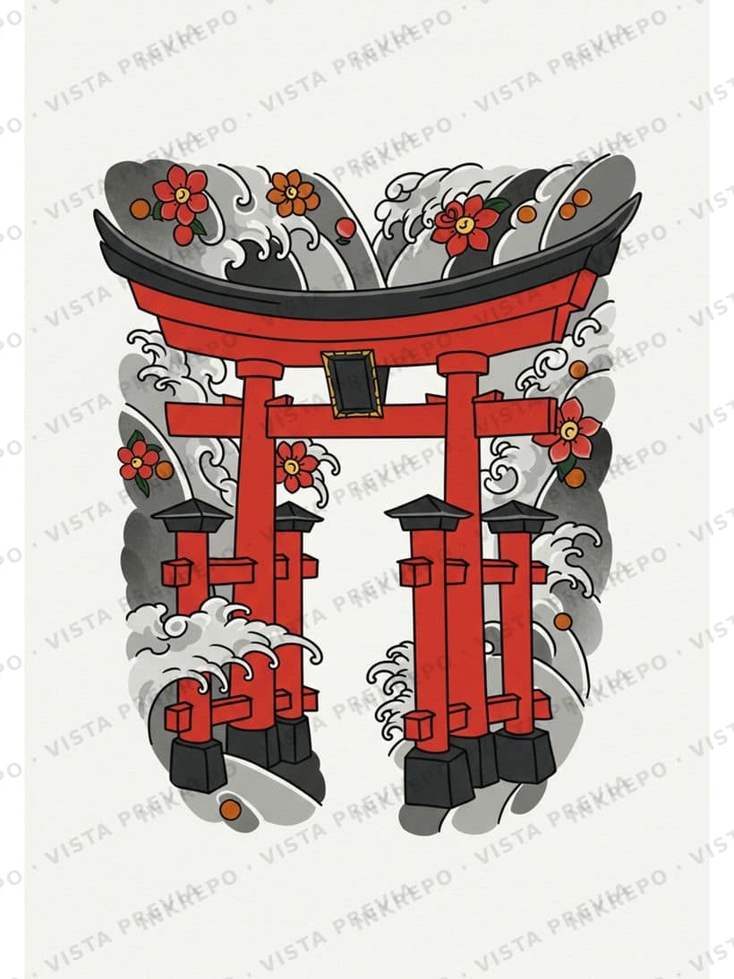 Torii Rojo Sombreado